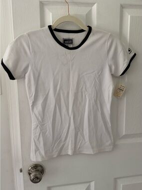 Versace White Tee with Black Trim
